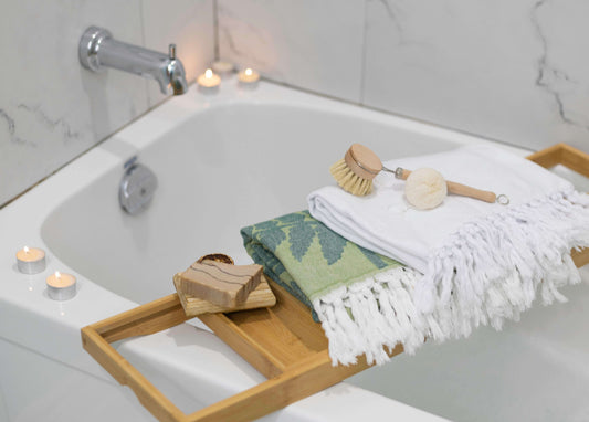 Turkish towels in the bath