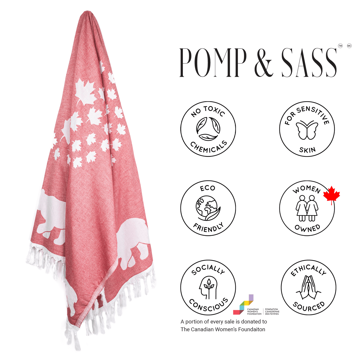 Turkish towels Canada in a Canada Day style with pure cotton for sustainability.
