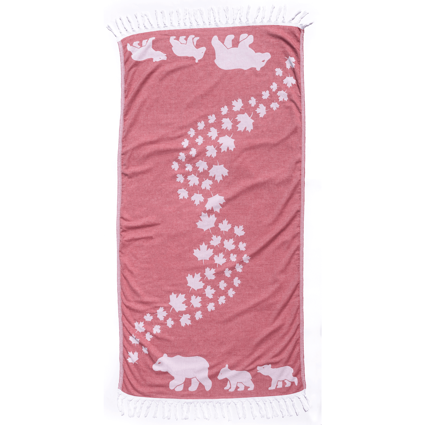 Turkish towels Canada in a Canada Day style with pure cotton for sustainability.