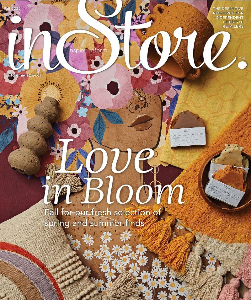 Fall 2022 inStore Magazine cover with Pomp & Sass Turkish towels