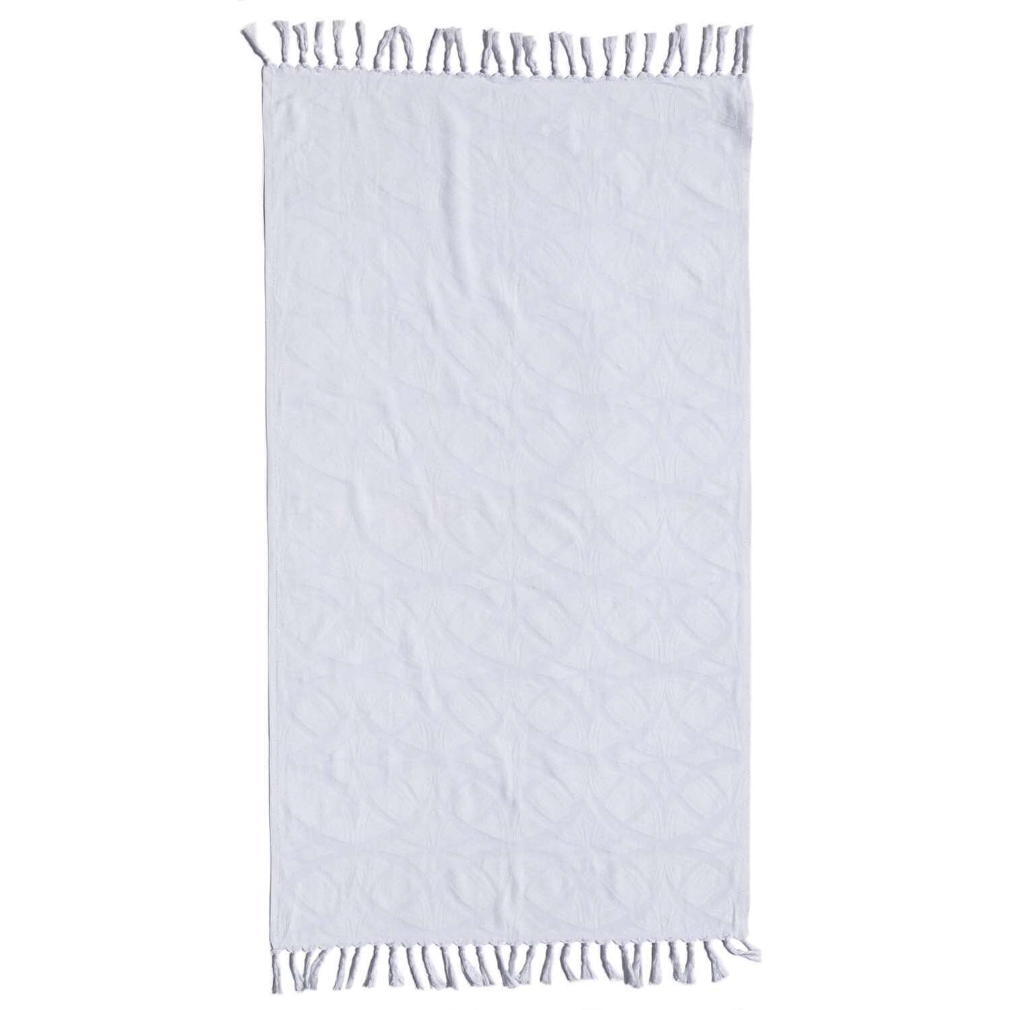 Turkish towels Canada in pure cotton for sustainability. All white with surface pattern design.