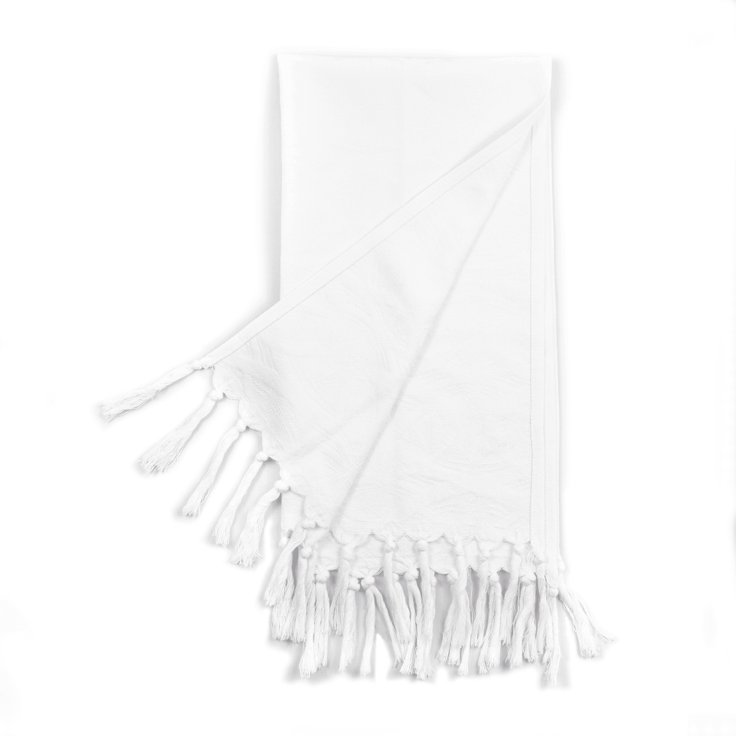 Turkish towels Canada in a large hand towel or tea towel. Pure cotton for sustainability. From a small Canadian business. White towel..