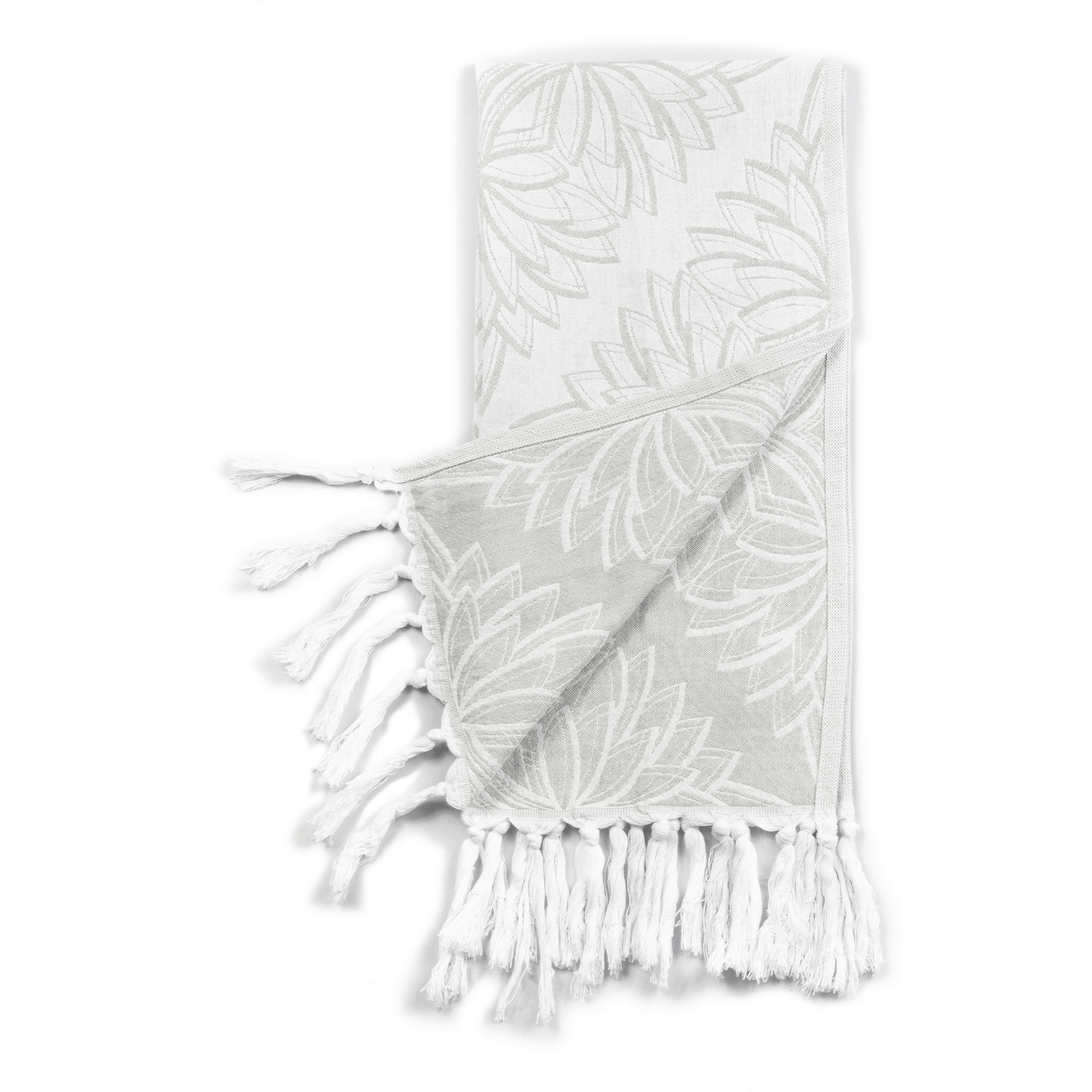 Turkish towels Canada set in grey and white floral. Pure Turkish cotton for sustainability. Machine was and dry. A gift set.