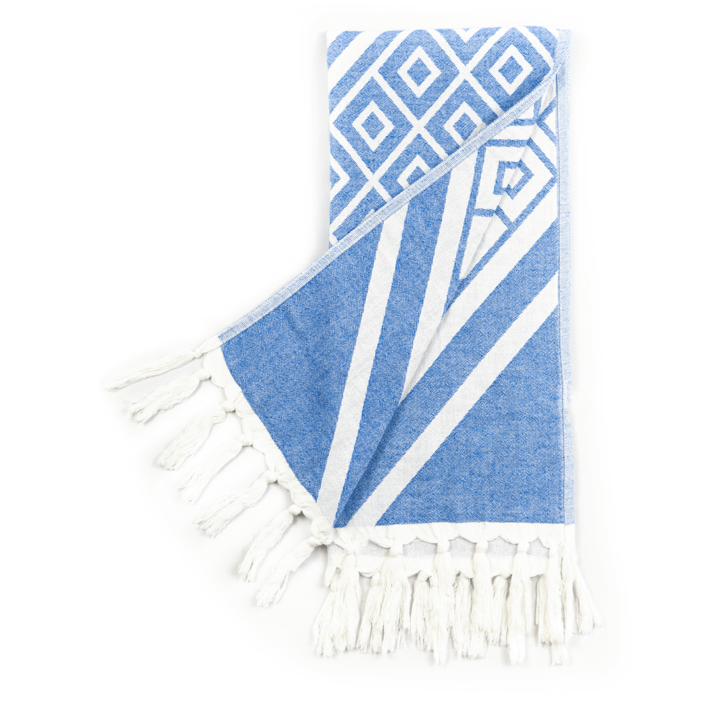 White and blue Turkish towel set