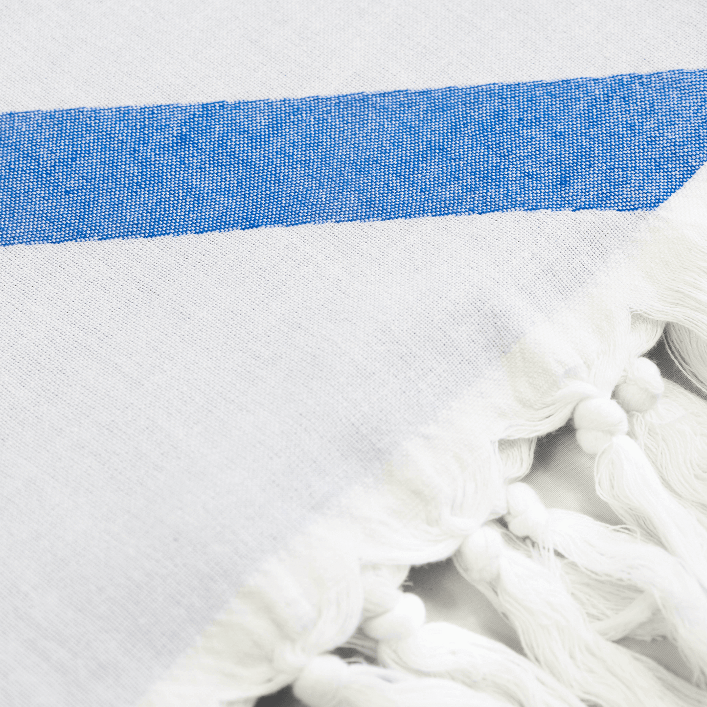 White and blue Turkish towel set