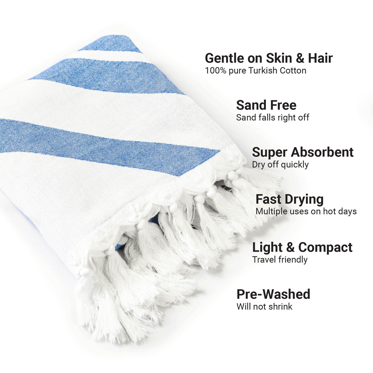 White and blue Turkish towel set