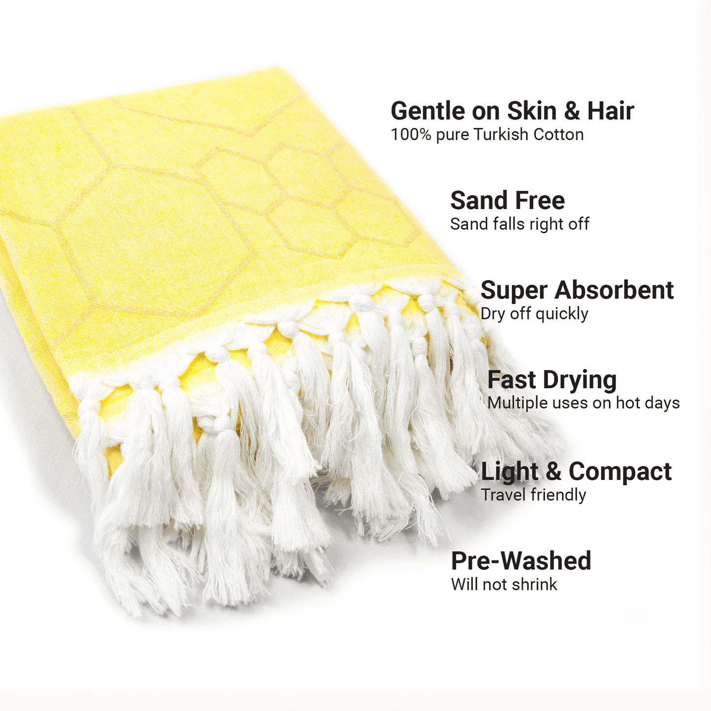 Turkish towels Canada set in yellow honeycomb. Pure Turkish cotton for sustainability. Machine was and dry. A gift set.