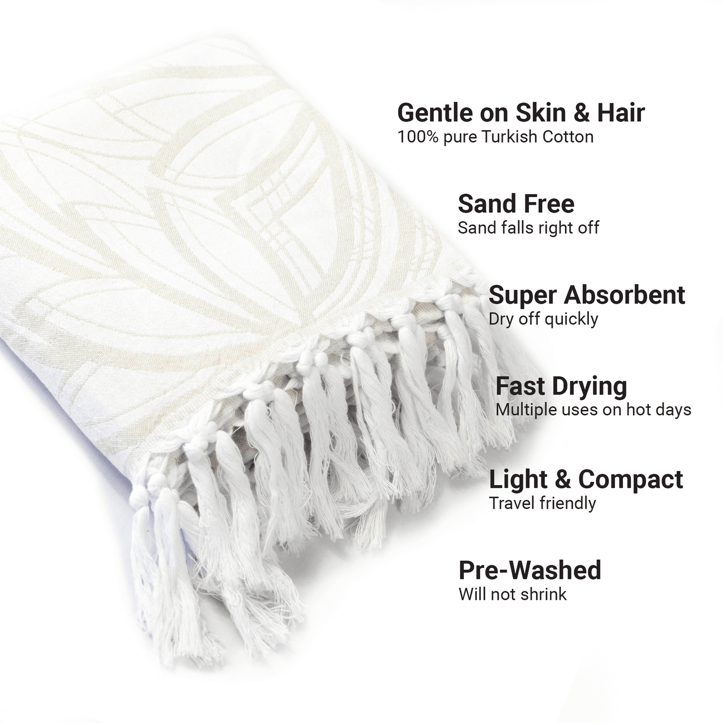 Grey and white Turkish towel 