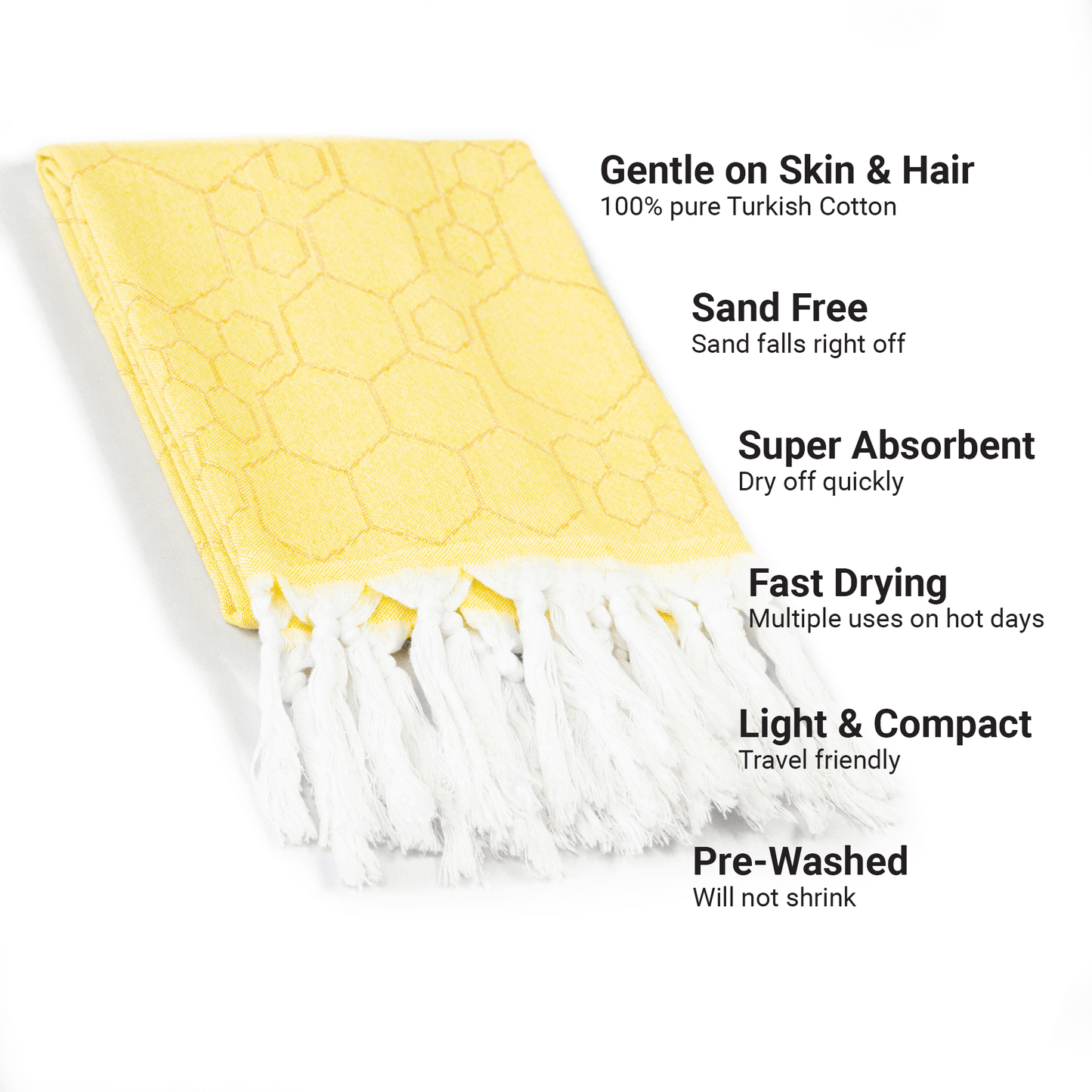 Yellow Turkish Hand Towel