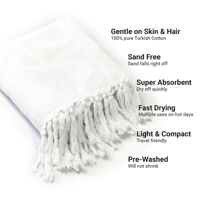 Pomp & Sass Blanc White Towel | Pomp & Sass Blanc White | Pomp & Sass