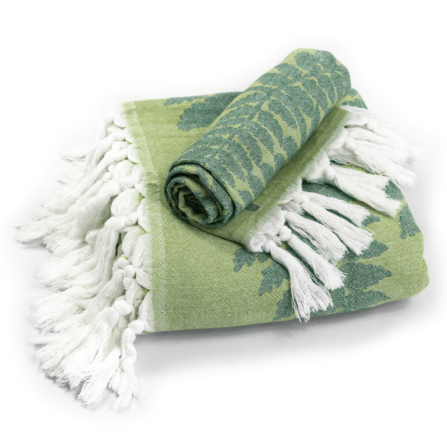 Green fern set of Turkish towels