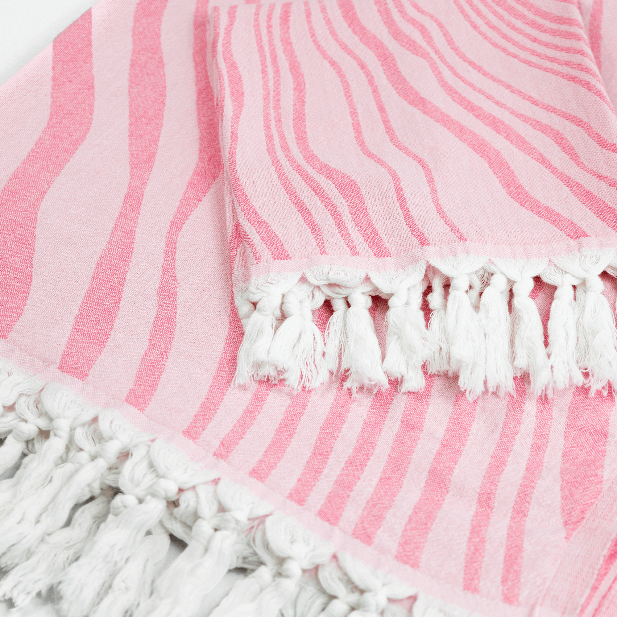 Darling Spring Coral Stripe Turkish Towel - Pink