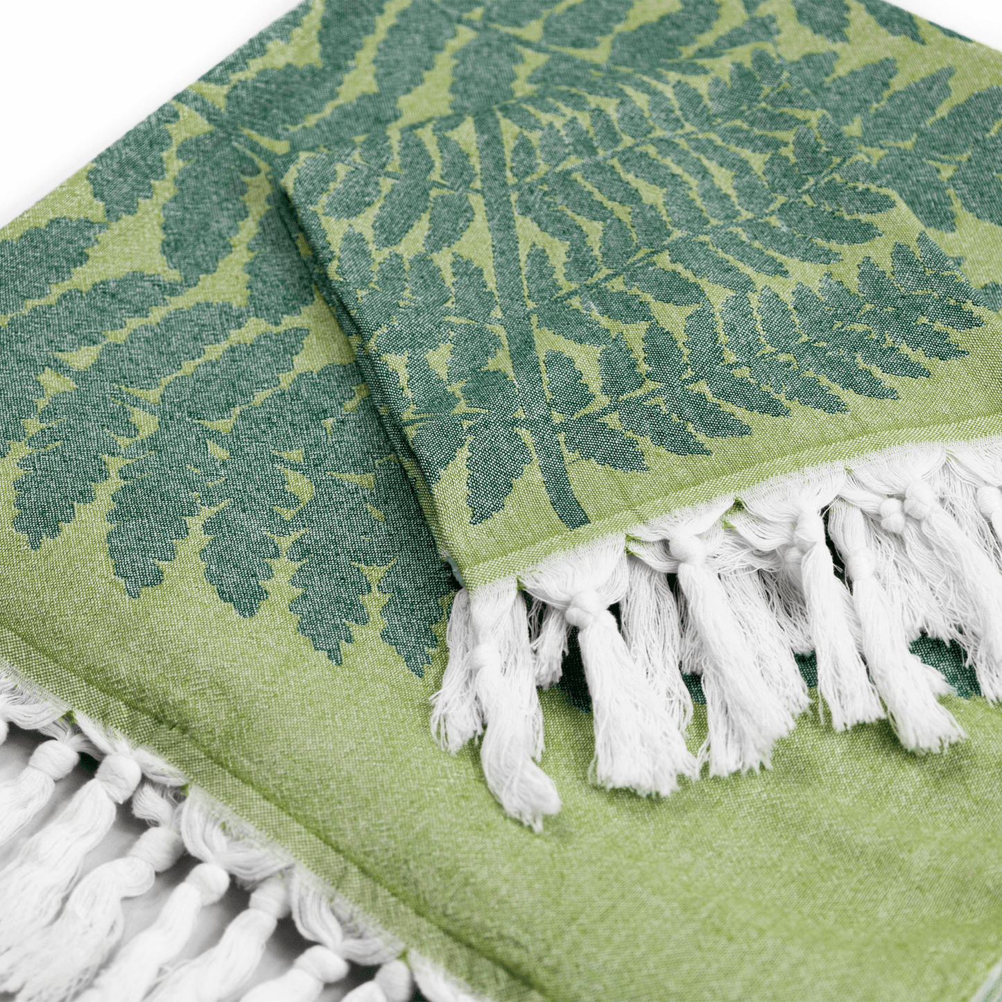 Green fern set of Turkish towels