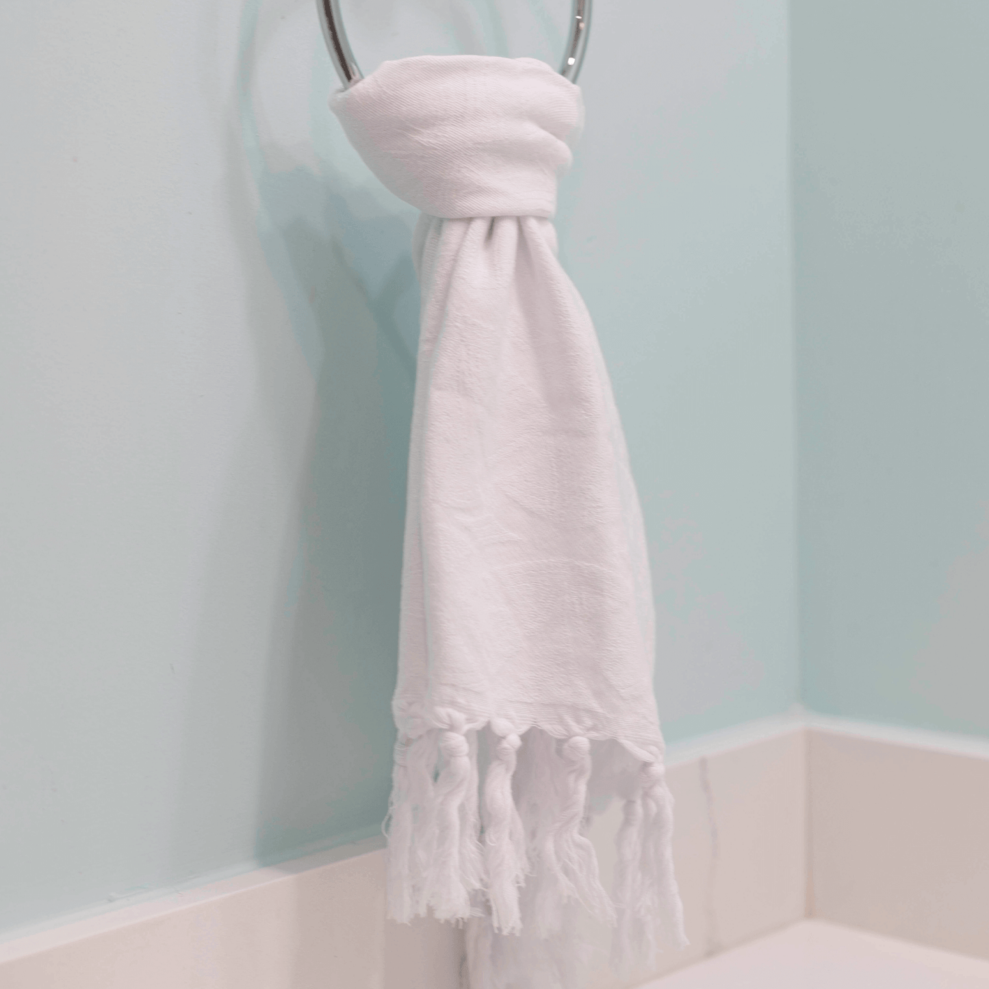 White Turkish hand towel