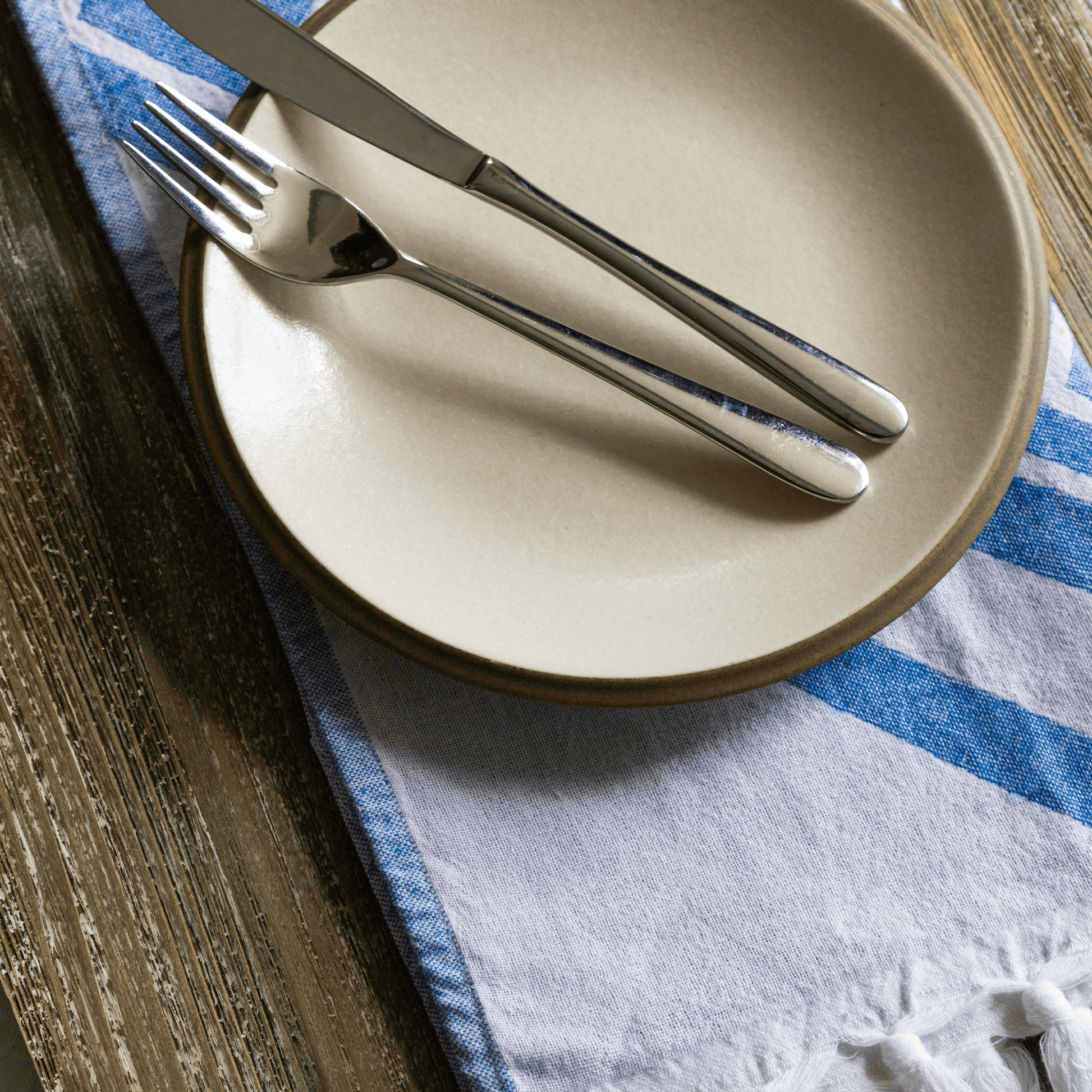 Blue and white hand Turkish Towel as a dinner hand towel