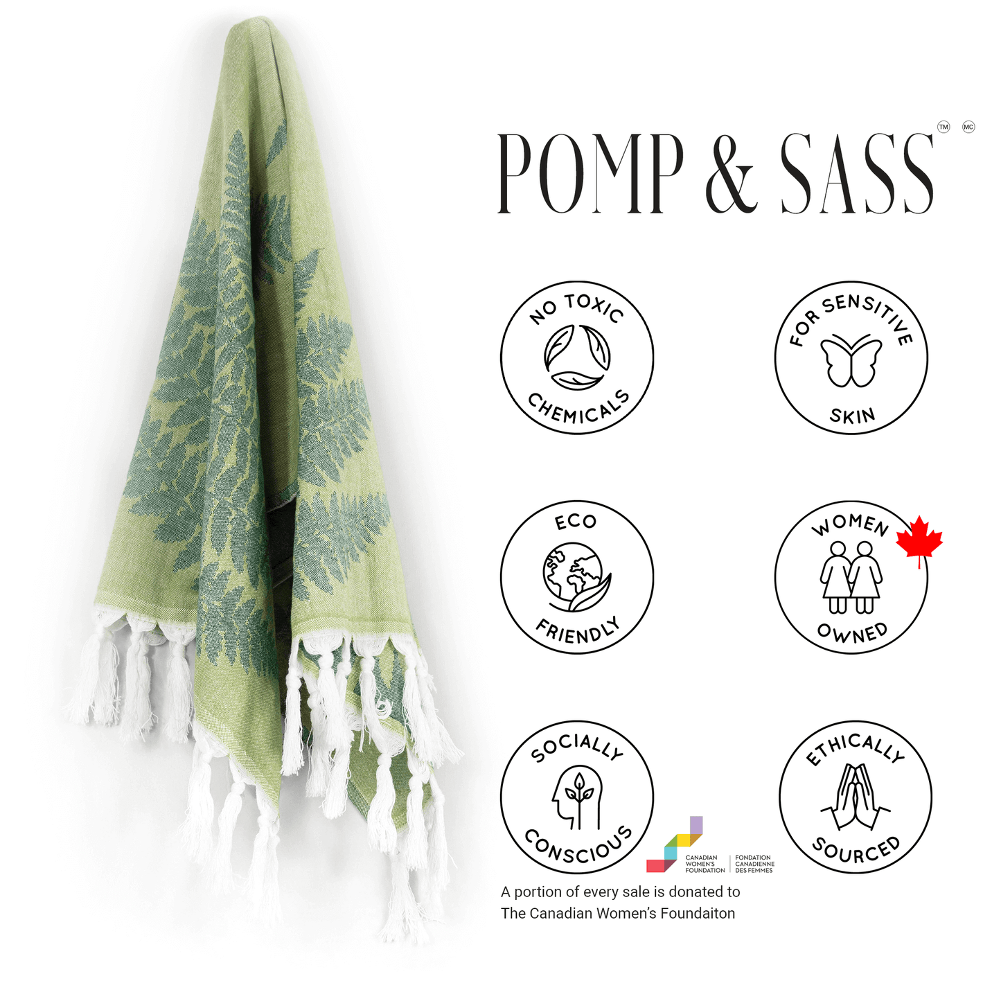 Turkish towels Canada in a large hand towel or tea towel. Pure cotton for sustainability. From a small Canadian business.