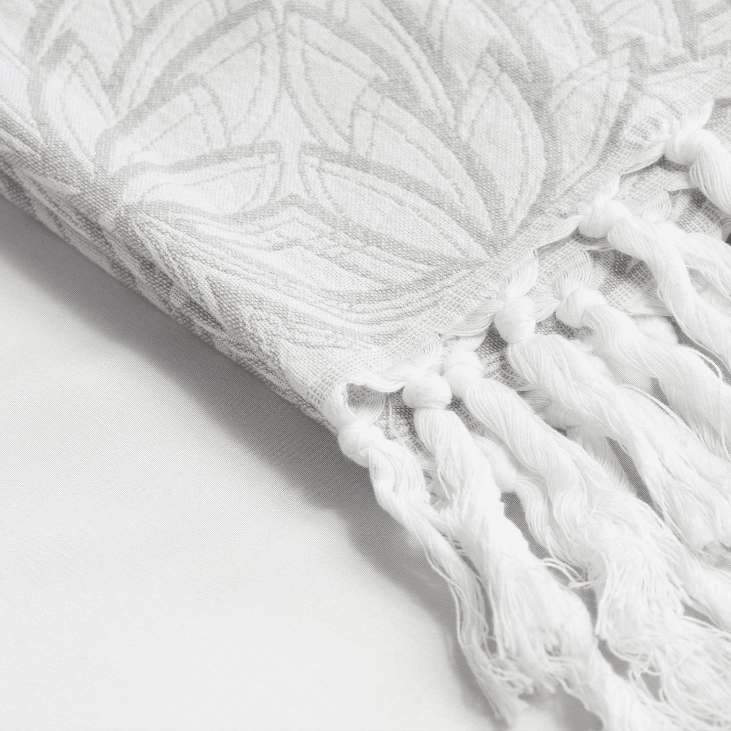 Turkish towels Canada in a large hand towel or tea towel. Pure cotton for sustainability. From a small Canadian business. Grey floral.