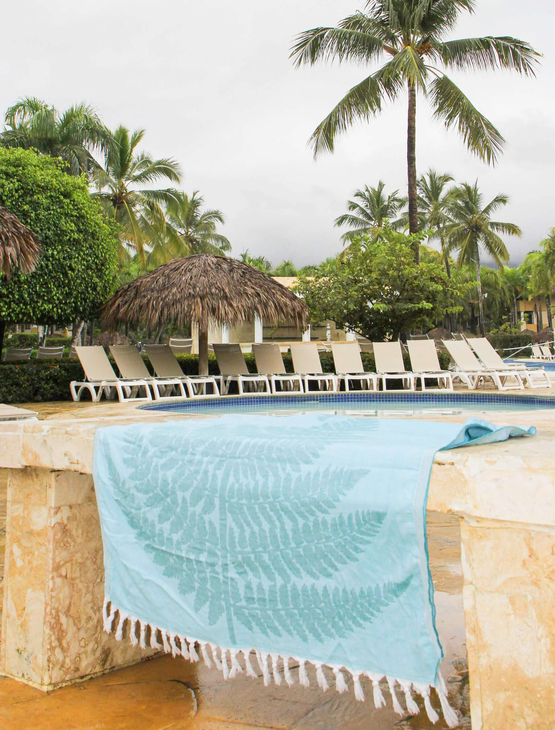 Turkish towel poolside at a resort