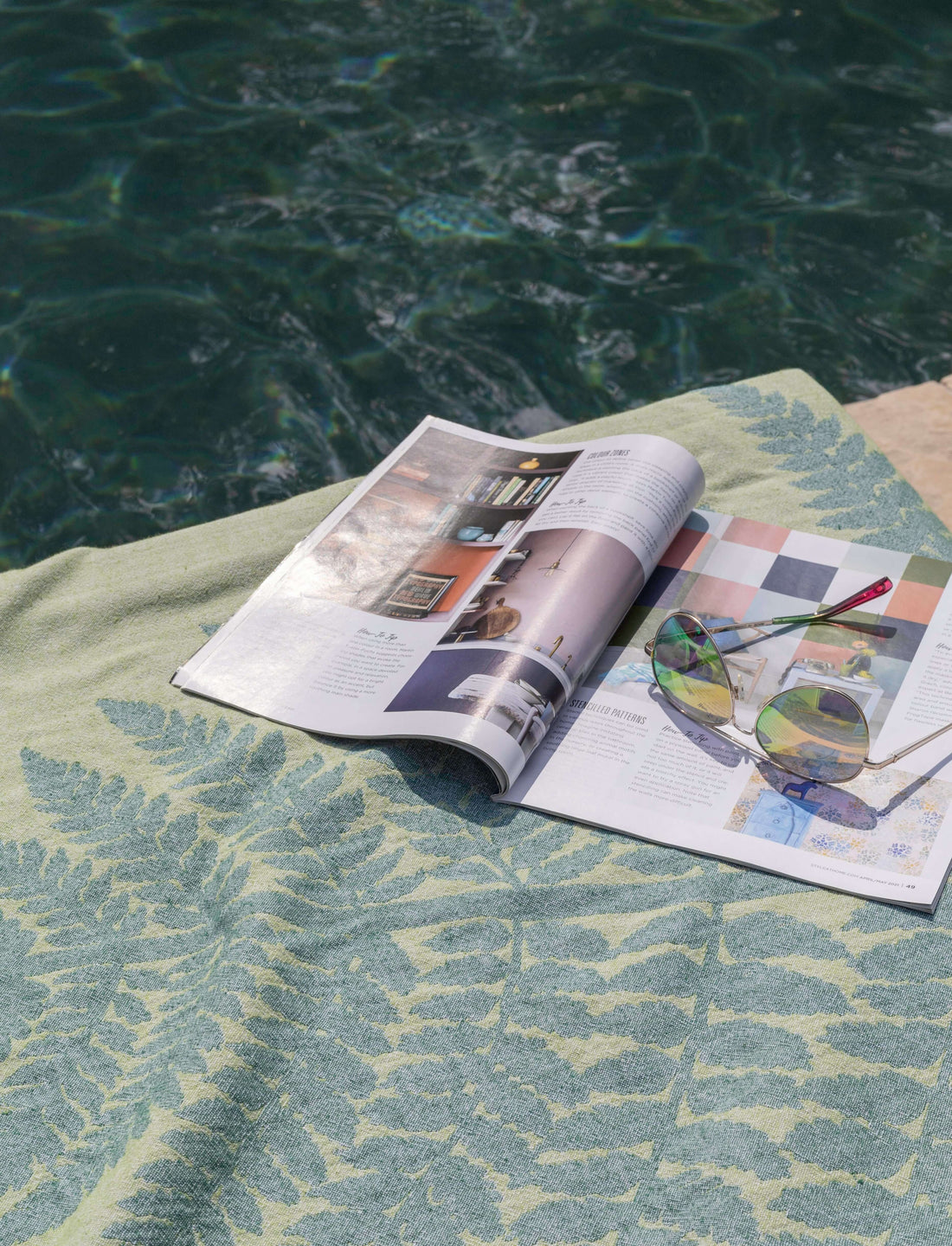 Turkish towel poolside. Cottage core Canada