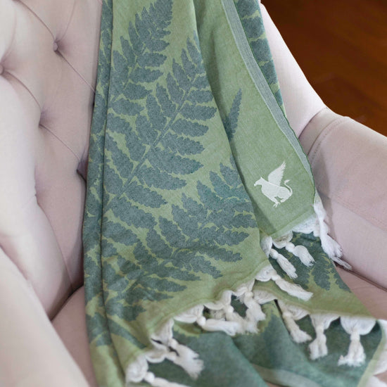 green fern Turkish cotton woven towel for the JW Marriott The Rosseau Mukoka marketing department custom merchandise