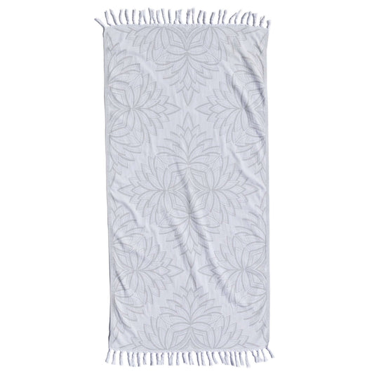 Turkish Cotton Body Towel | Horona in Grey + White