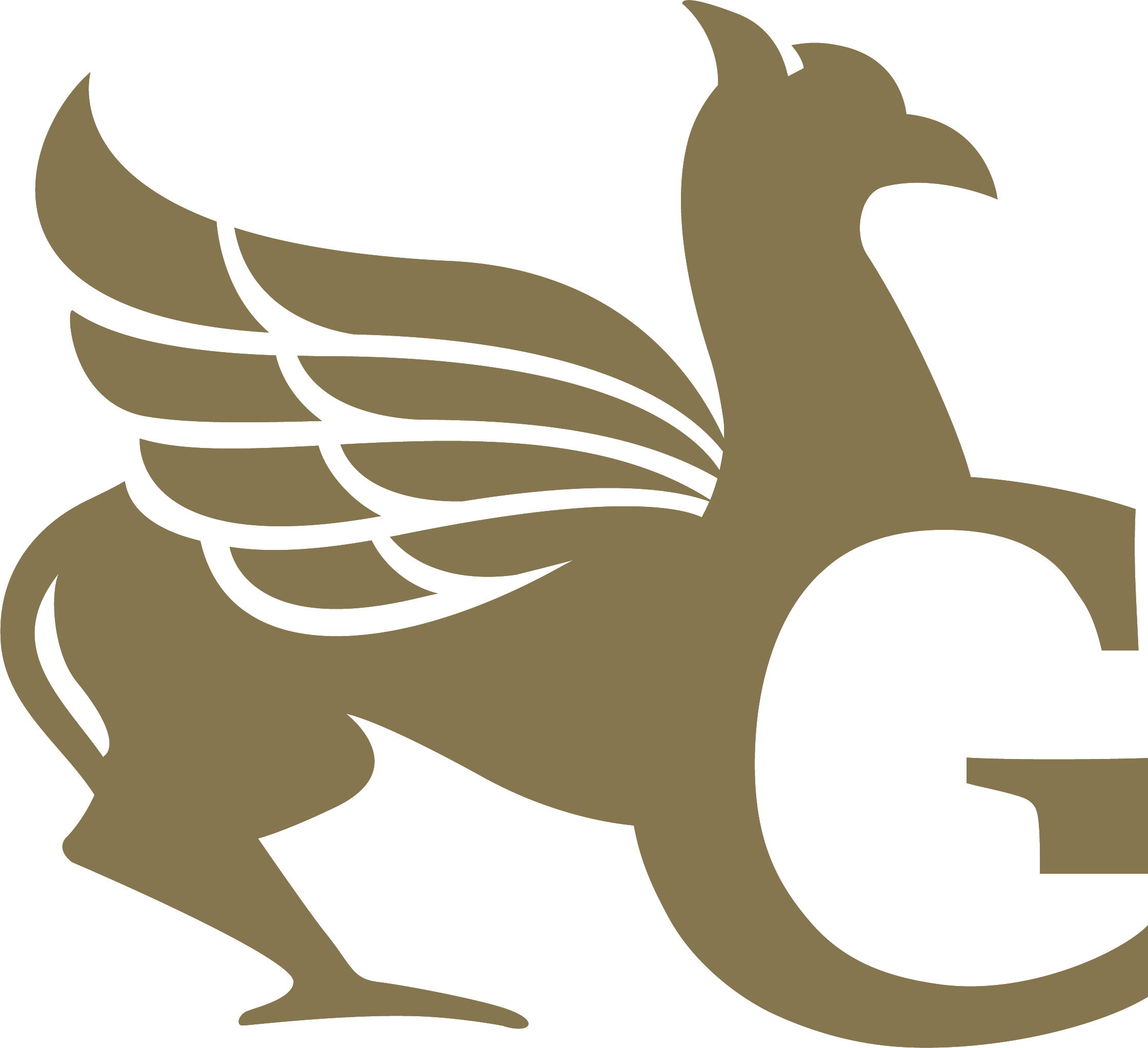 Guardian logo of a griffin and G in gold