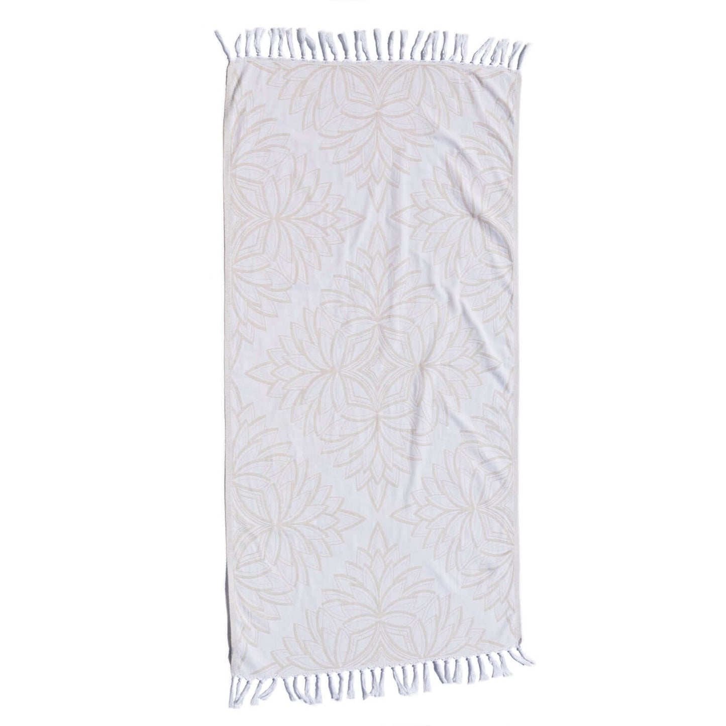 Turkish Cotton Body Towel | Horona in Oat + White