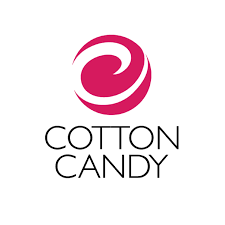Cotton Candy logo on pink and black