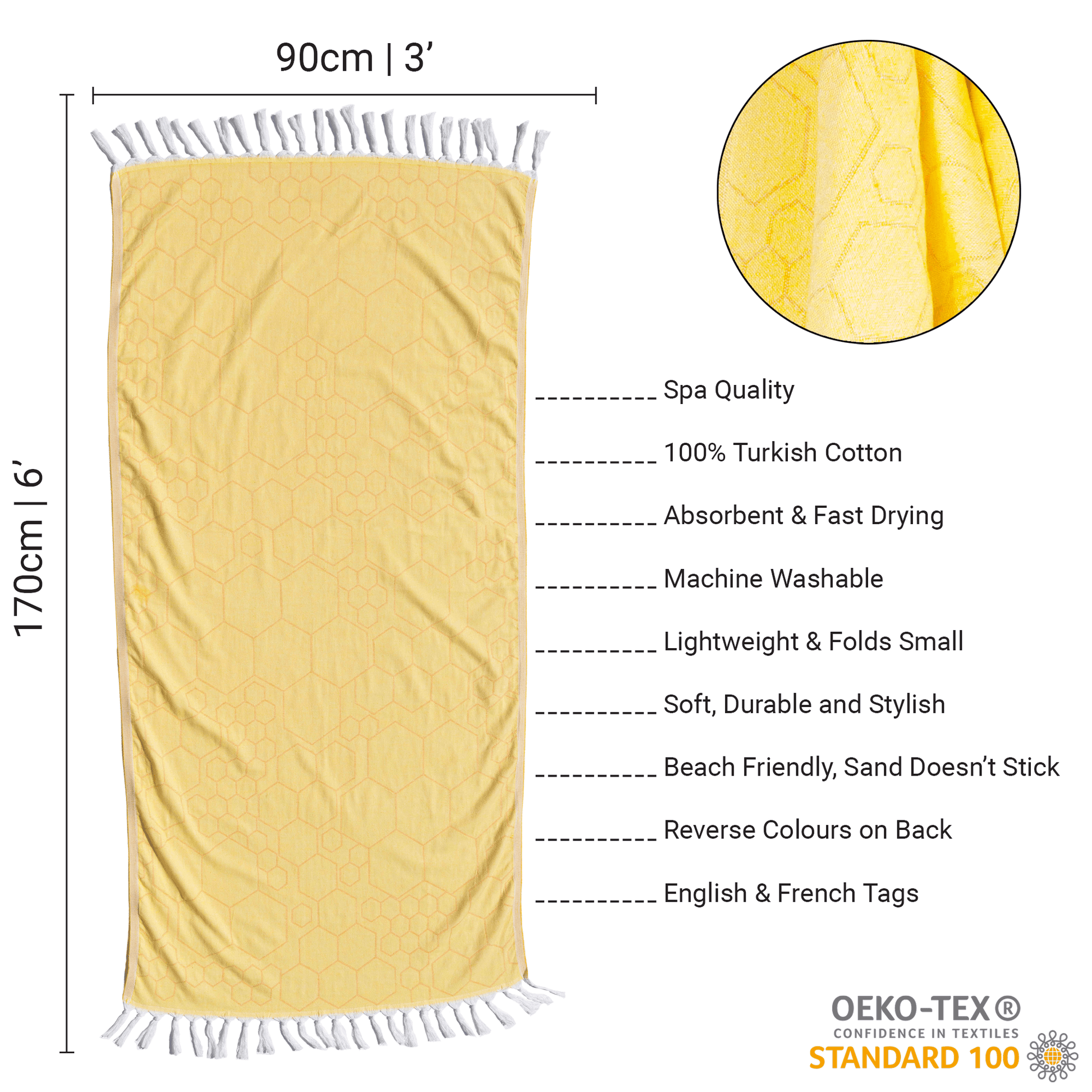 Yellow and orange Turkish towel set