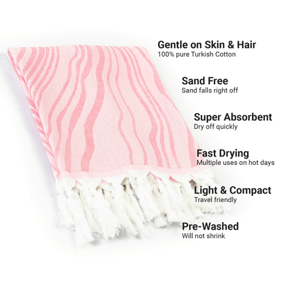 Pink Turkish hand towel