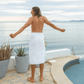 man at a luxury resort using a Turkish towel