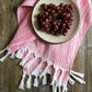 Pink Turkish towel with grapes