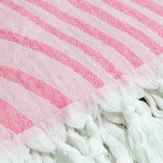 Pink stripped Turkish towel
