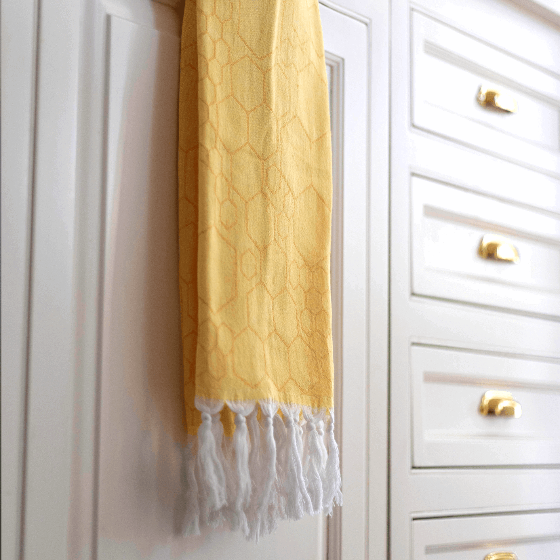 Yellow and orange Turkish towel hand towel for the kitchen