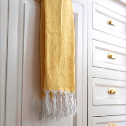 Yellow and orange Turkish towel hand towel for the kitchen