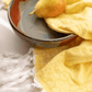  Yellow Turkish hand towel in the kitchen with a bowl